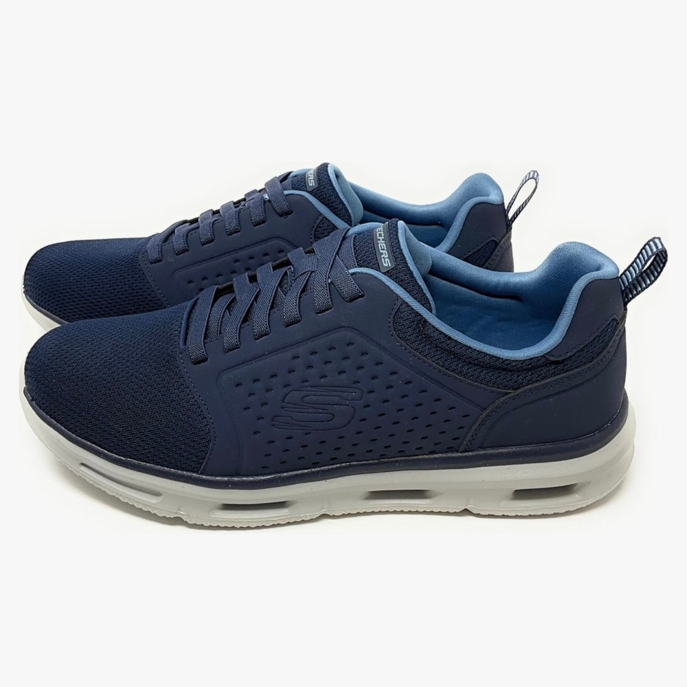 Skechers Glide-Lite Men's Classic Shoes Fit With Memory Foam (Navy, Medium 9) - Picture 3 of 13